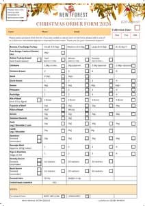 xmas order form 2026